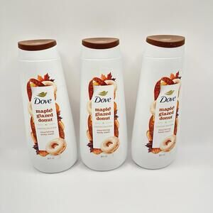 3X DOVE Maple Glazed Donut BODY WASH LIMITED EDITION HOLIDAY 20 FL. OZ. NEW